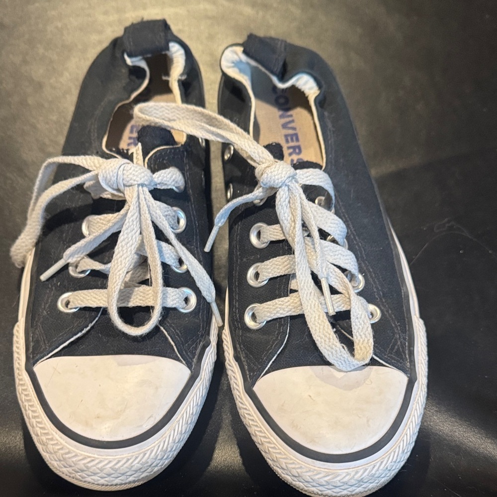 Converse Black Low Top Sneakers with White Accents